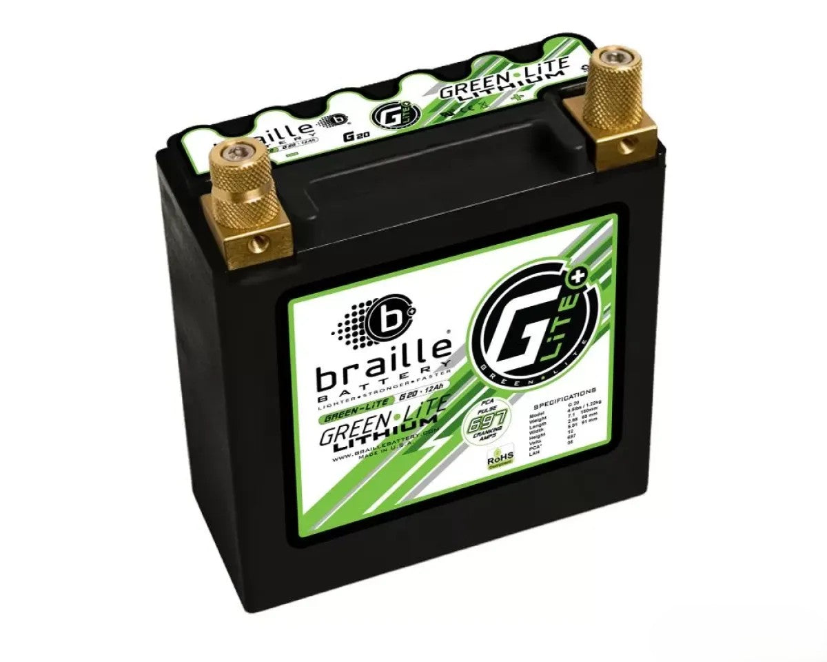 Braille G20 Lithium Battery 12V 697A for Small Displacement Automotive & Motorcycle