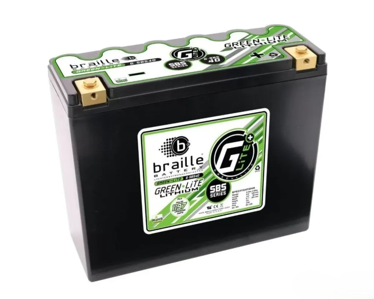 Braille 12 Volt Lithium Battery 25Ah 8.25 lbs Right Polarity for Motorsports Applications