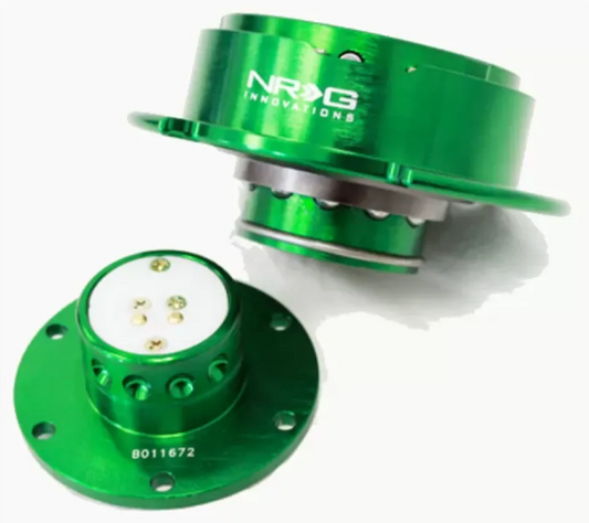 NRG Quick Release Gen 2.5 Green Body Titanium Chrome Ring