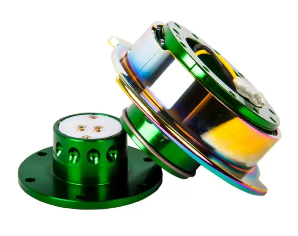 NRG Quick Release Gen 2.5 Green Body Neo Chrome Ring