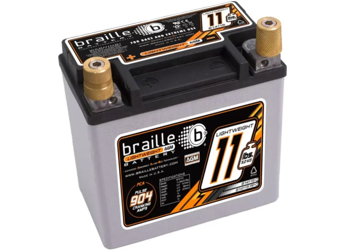 Braille Battery Lightweight Advanced AGM Racing Battery 904 Amp Left Positive 6 x 3 x 6 Inch