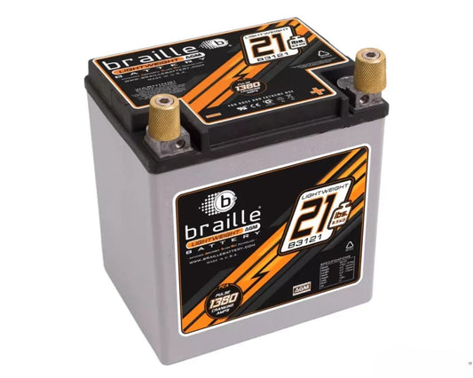 Braille Battery Lightweight Advanced AGM Racing Battery 1380 Amp Right Positive 7 x 5 x 7 Inch