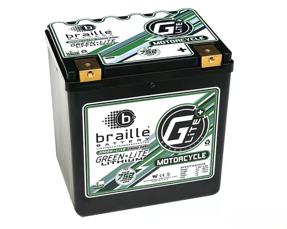 Braille G30H Lithium Battery - 12V 30AH for Harley Touring Bikes with Enhanced Capacity