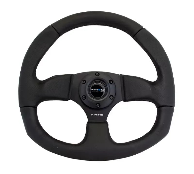 NRG Reinforced Leather Steering Wheel Flat Bottom RST-009R