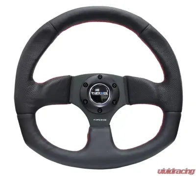 NRG RST-009R-RS Reinforced Leather Steering Wheel Red Stitch