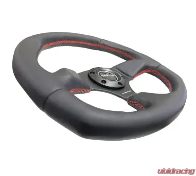 NRG RST-009R-RS Reinforced Leather Steering Wheel Red Stitch