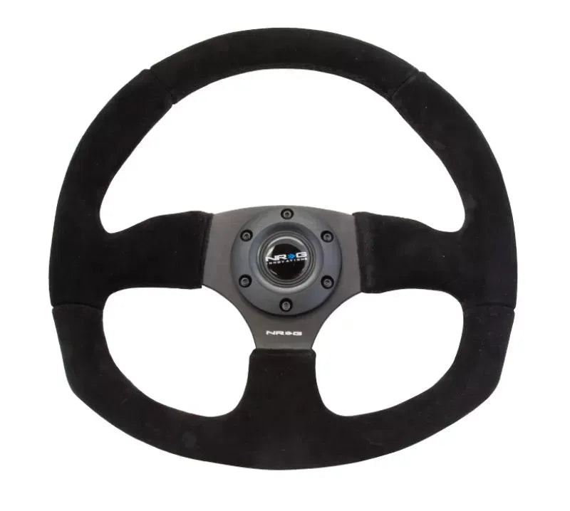 NRG Reinforced Suede Steering Wheel RST-009S Black Stitch