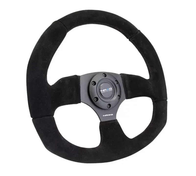 NRG Reinforced Suede Steering Wheel RST-009S Black Stitch
