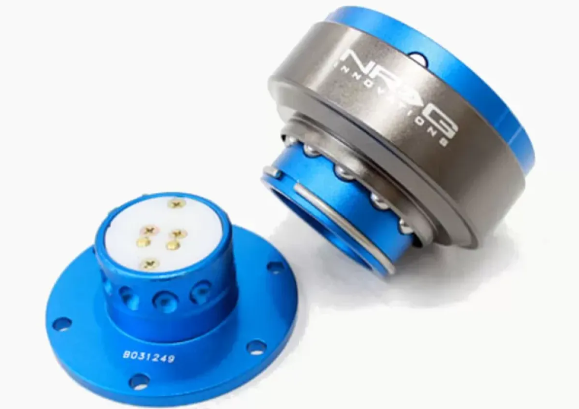 NRG Quick Release Gen 2.0 5-Hole Blue Body Titanium Chrome Ring