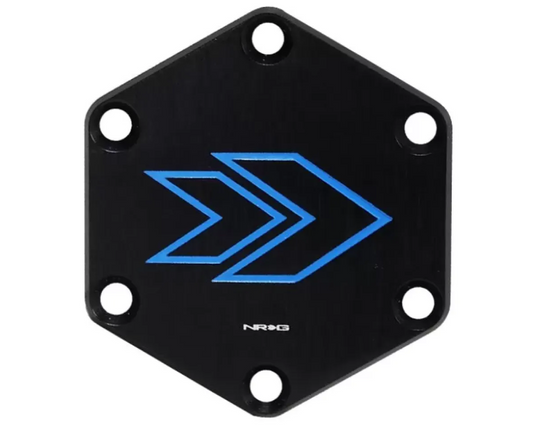NRG Hexagonal Horn Delete Button Steering Wheel Cap Arrow Logo engraved Black