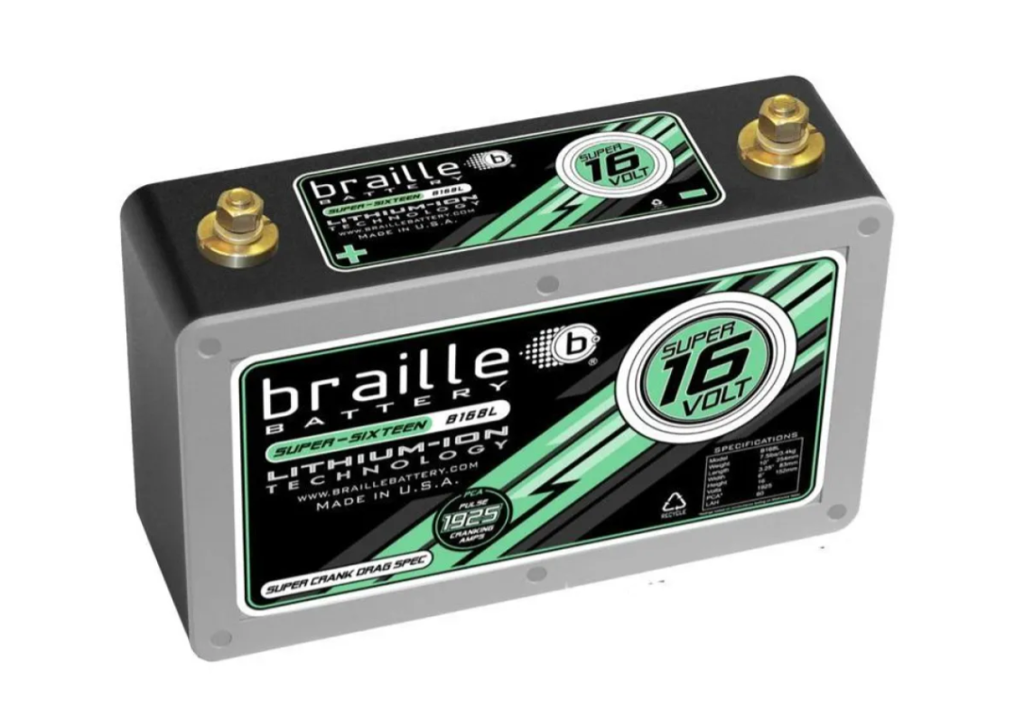 Braille Lithium Super 16 Volt Battery - B168L, 20Ah, 8.8 lbs, High Cranking Power, LFP Chemistry