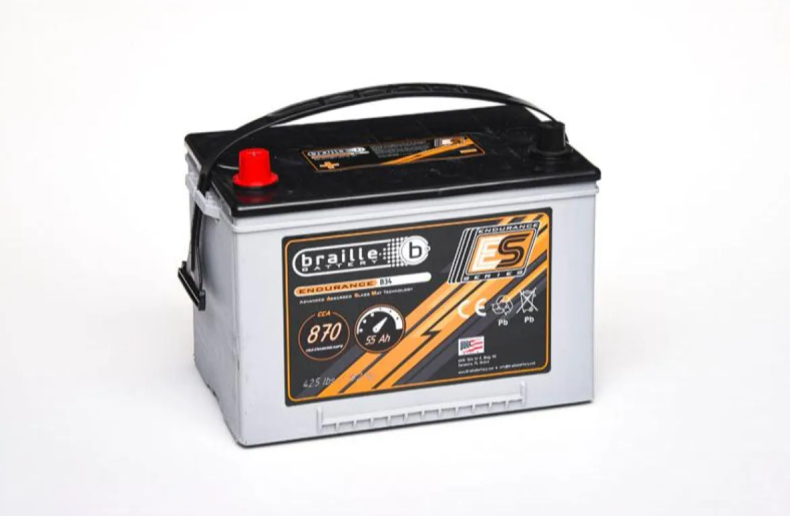 Braille B34 Endurance AGM Battery Group Size 34 - 870 CCA for Medium Capacity Trucks and Boats