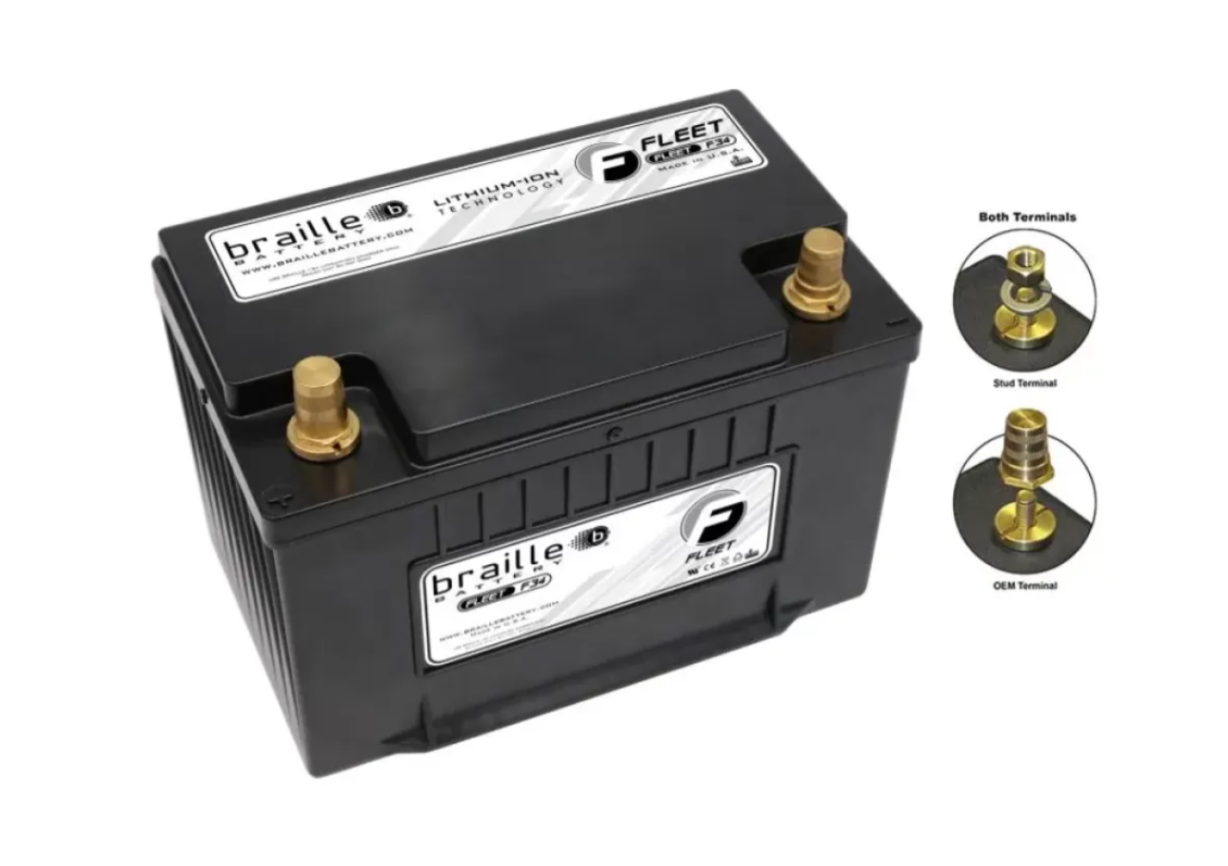 Braille F34 Lithium Group 34 Battery - 12V 60AH for Automotive, Marine, and Commercial Use