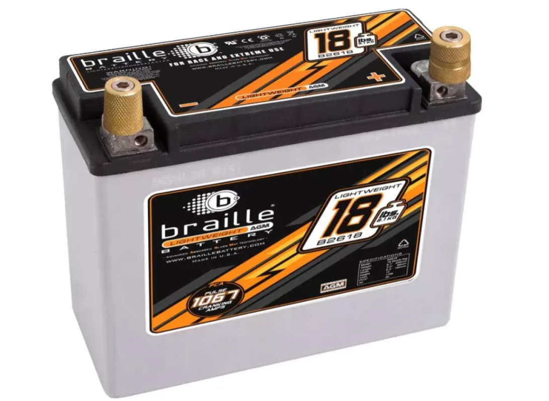 Braille Battery Lightweight Advanced AGM Racing Battery 1168 Amp Right Positive 8x4x6 Inch