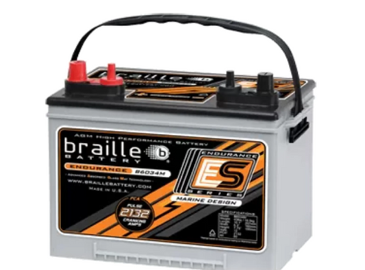 Braille B34M Braille Battery Group 34 Endurance AGM Marine Trucking Battery 60Ah 2132 PCA