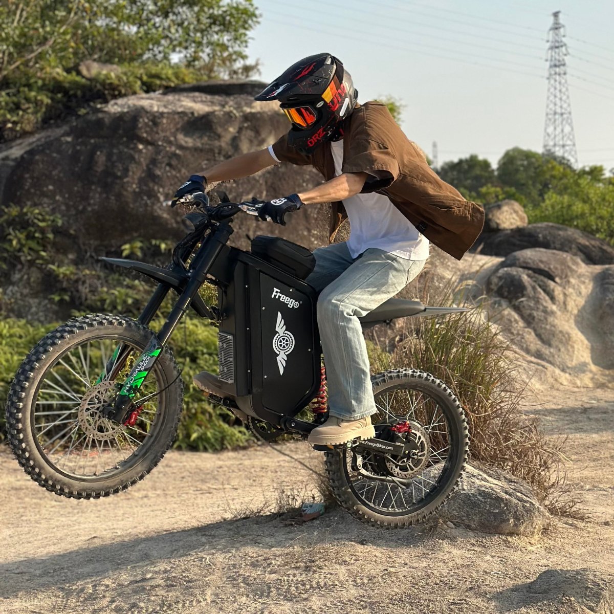 Freego USA All-Terrain Electric Dirt Bike with Pedals